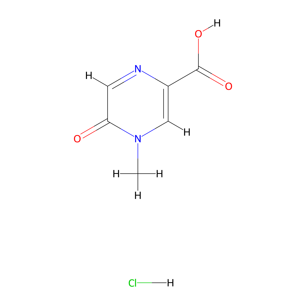 4-Methyl-5-oxo-4,5-dihydropyrazine-2-carboxylic acid hydrochloride molecular structure, CAS 2094139-61-2