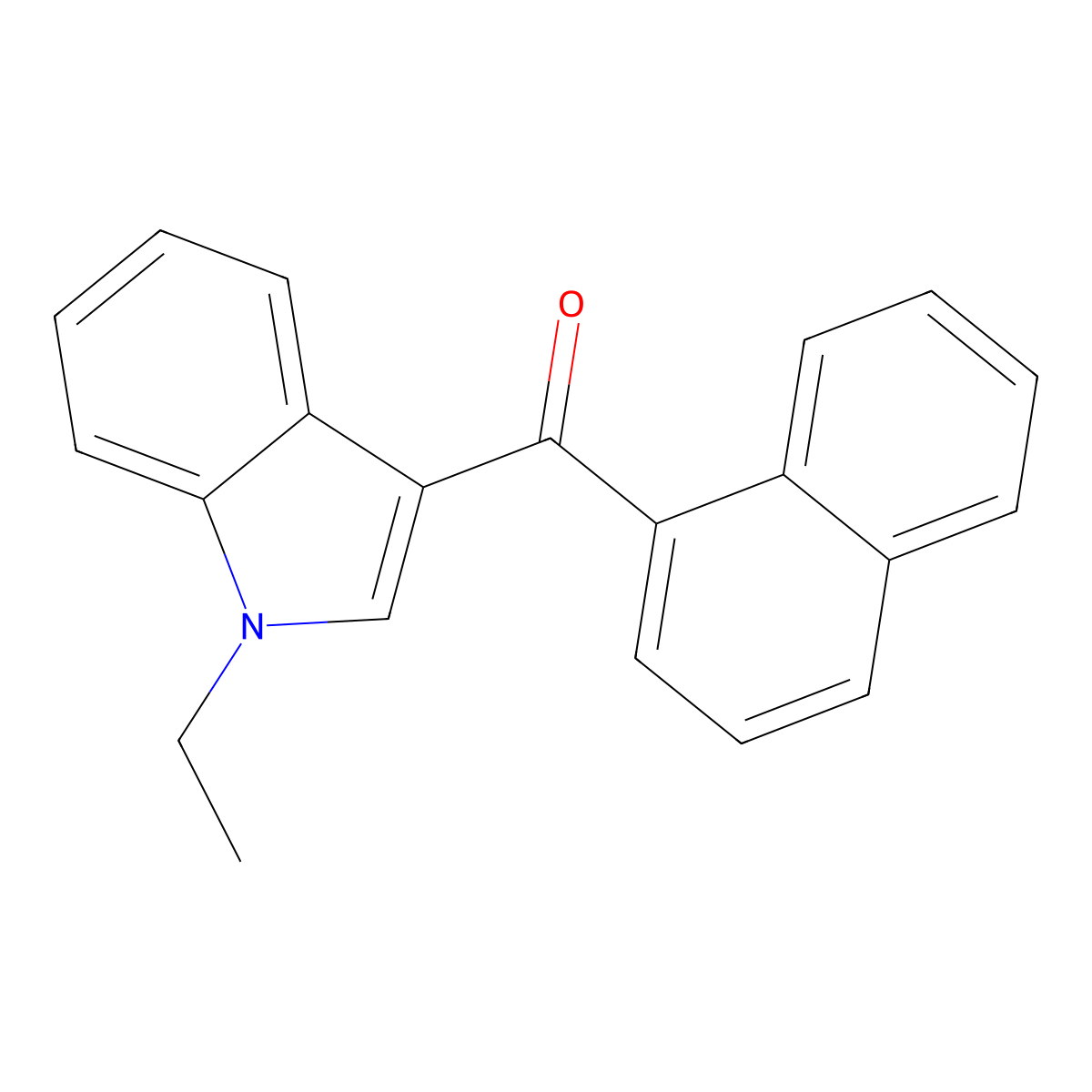 (1-Ethylindol-3-yl)-naphthalen-1-ylmethanone molecular structure, CAS 209414-05-1