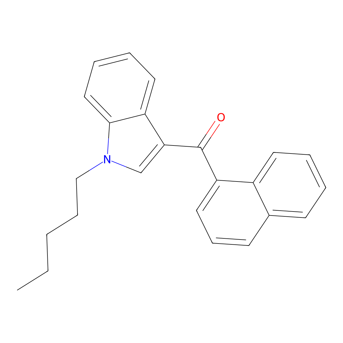 Jwh 018 molecular structure, CAS 209414-07-3