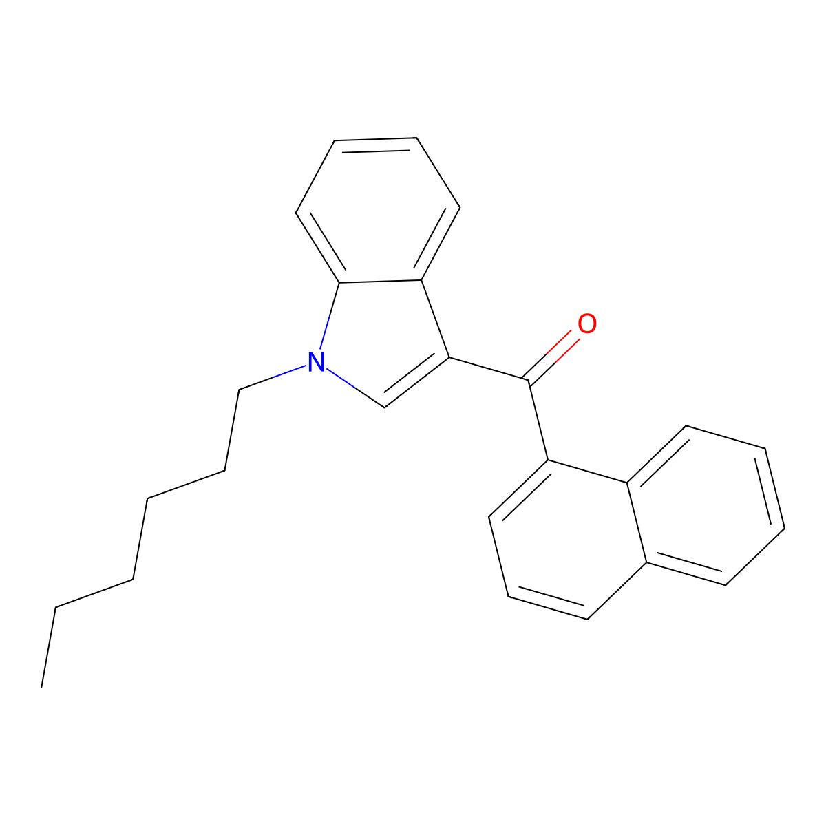 (1-hexyl-1H-indol-3-yl)-1-naphthalenylmethanone molecular structure, CAS 209414-08-4