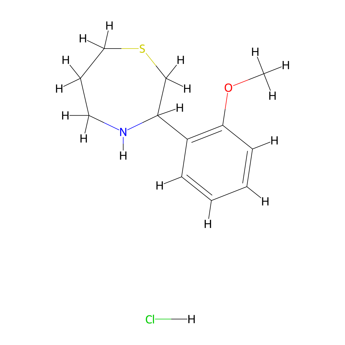 3-(2-Methoxyphenyl)-1,4-thiazepane hydrochloride molecular structure, CAS 2094147-68-7