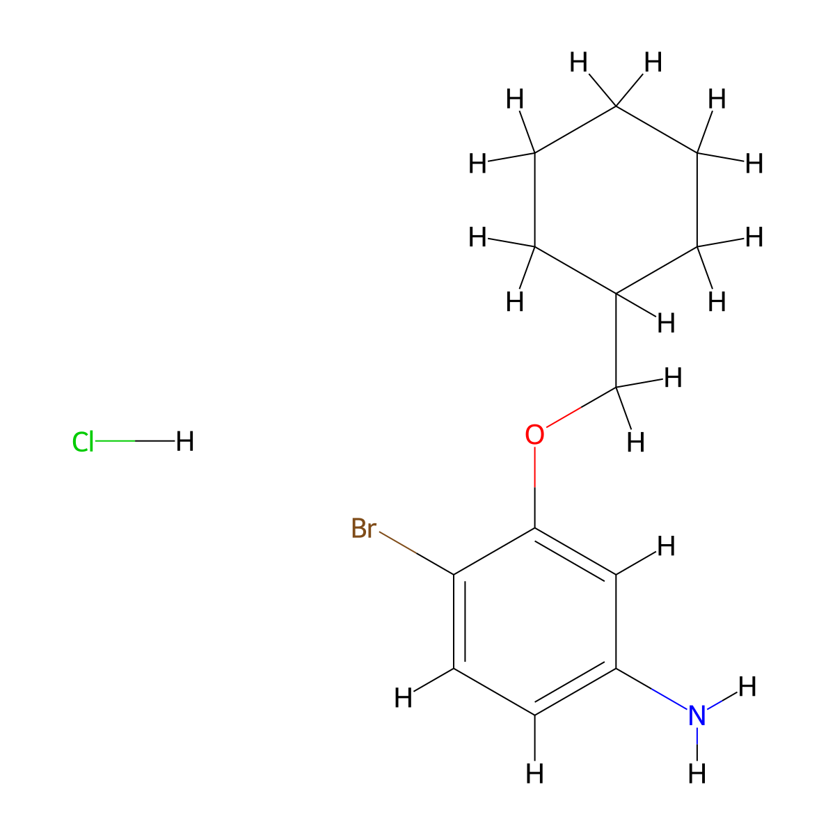 4-Bromo-3-(cyclohexylmethoxy)aniline hydrochloride molecular structure, CAS 2094148-33-9