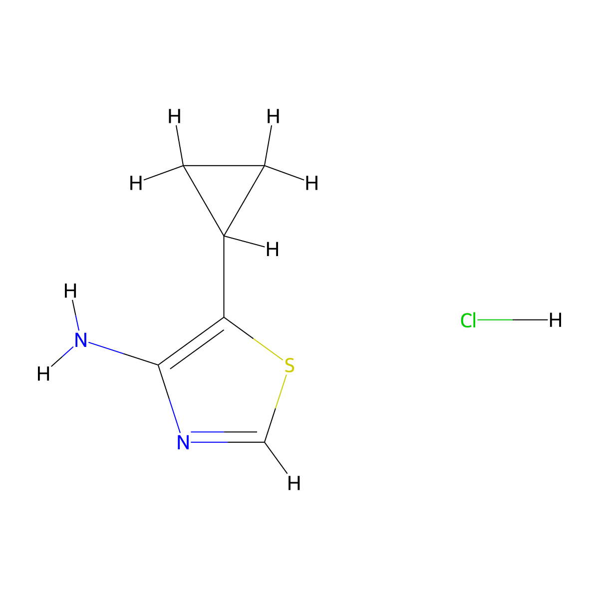 5-Cyclopropyl-1,3-thiazol-4-amine hydrochloride molecular structure, CAS 2094148-40-8