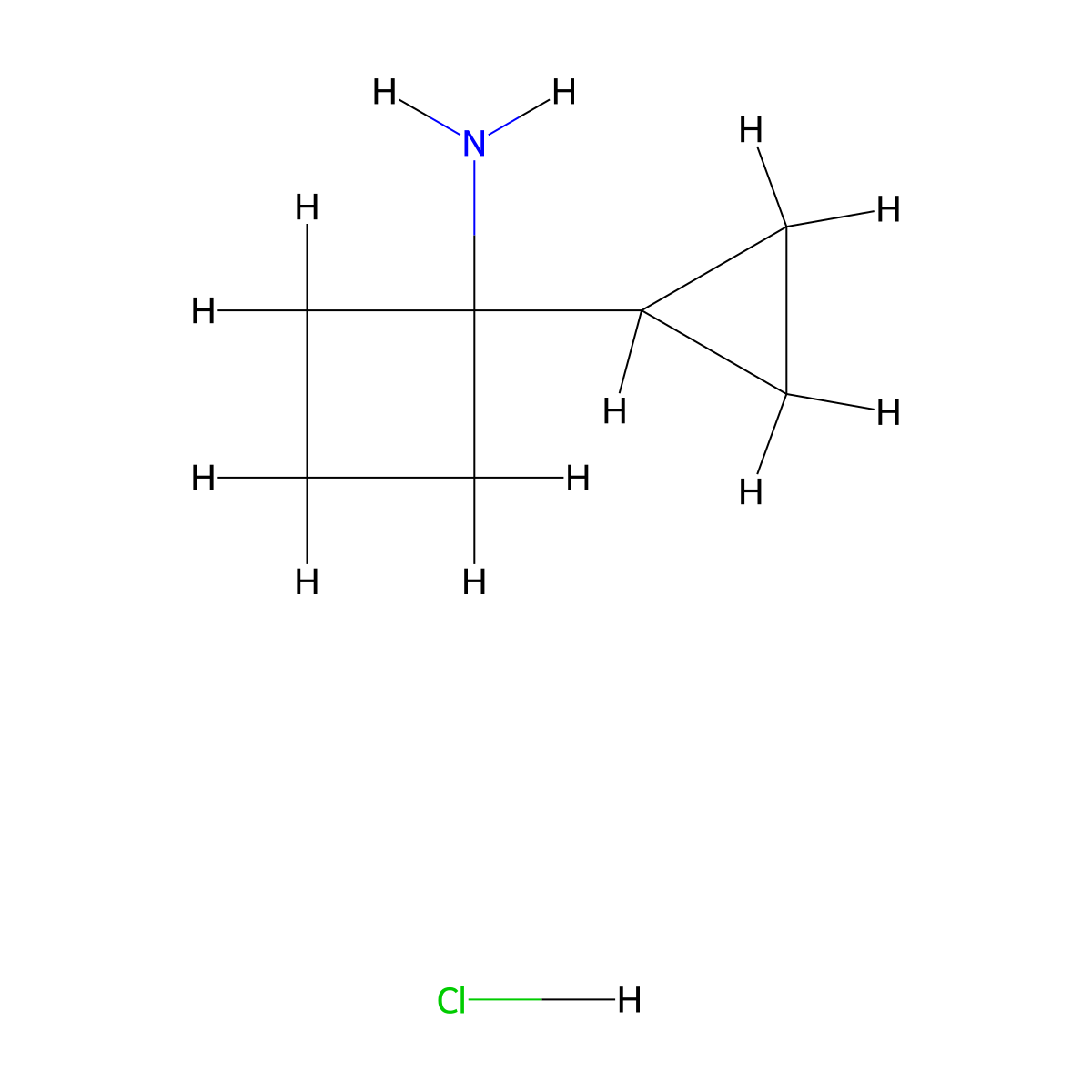 1-Cyclopropylcyclobutan-1-amine hydrochloride molecular structure, CAS 2094149-86-5