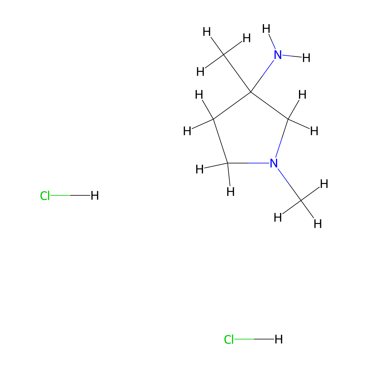 1,3-Dimethylpyrrolidin-3-amine dihydrochloride molecular structure, CAS 2094151-38-7