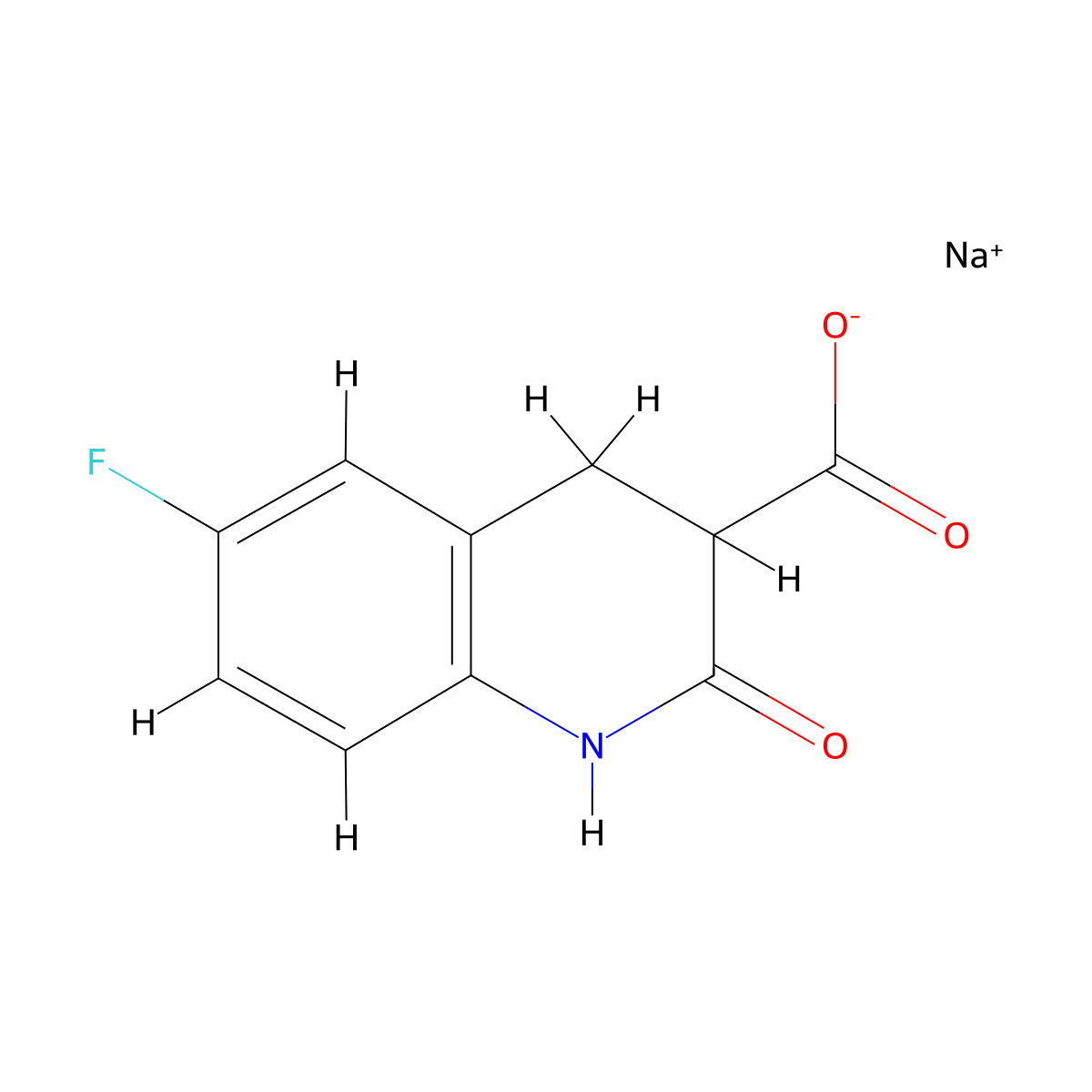 Sodium 6-fluoro-2-oxo-1,2,3,4-tetrahydroquinoline-3-carboxylate molecular structure, CAS 2094151-61-6