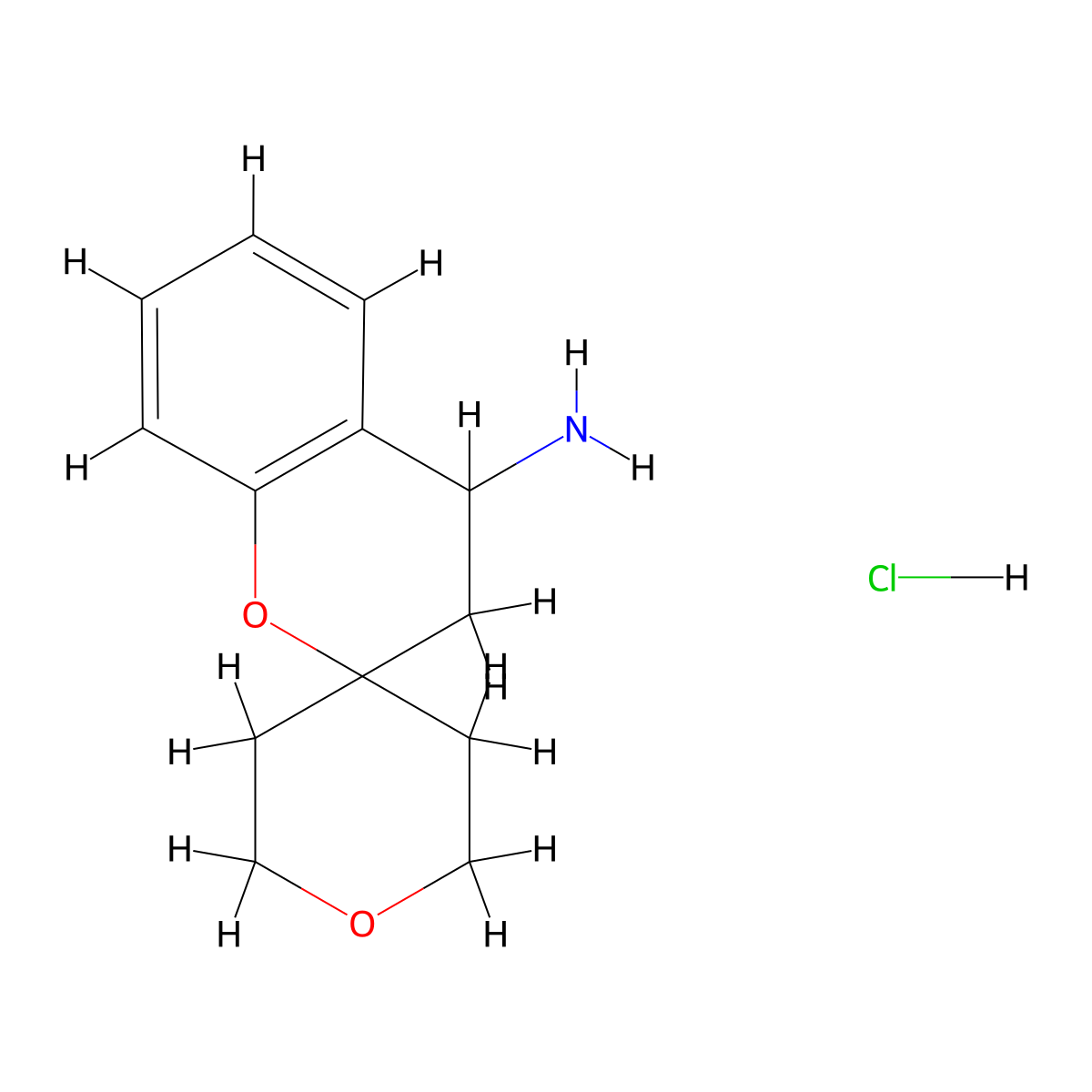 3,4-Dihydrospiro[1-benzopyran-2,4'-oxane]-4-amine hydrochloride molecular structure, CAS 2094153-64-5