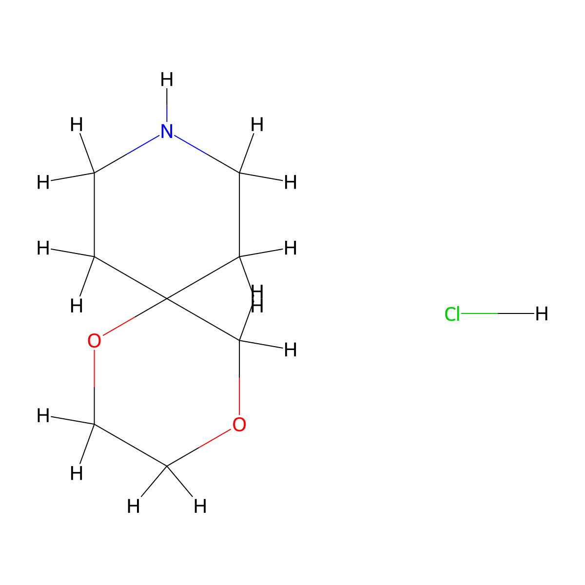 1,4-Dioxa-9-azaspiro[5.5]undecane hydrochloride molecular structure, CAS 2094155-94-7