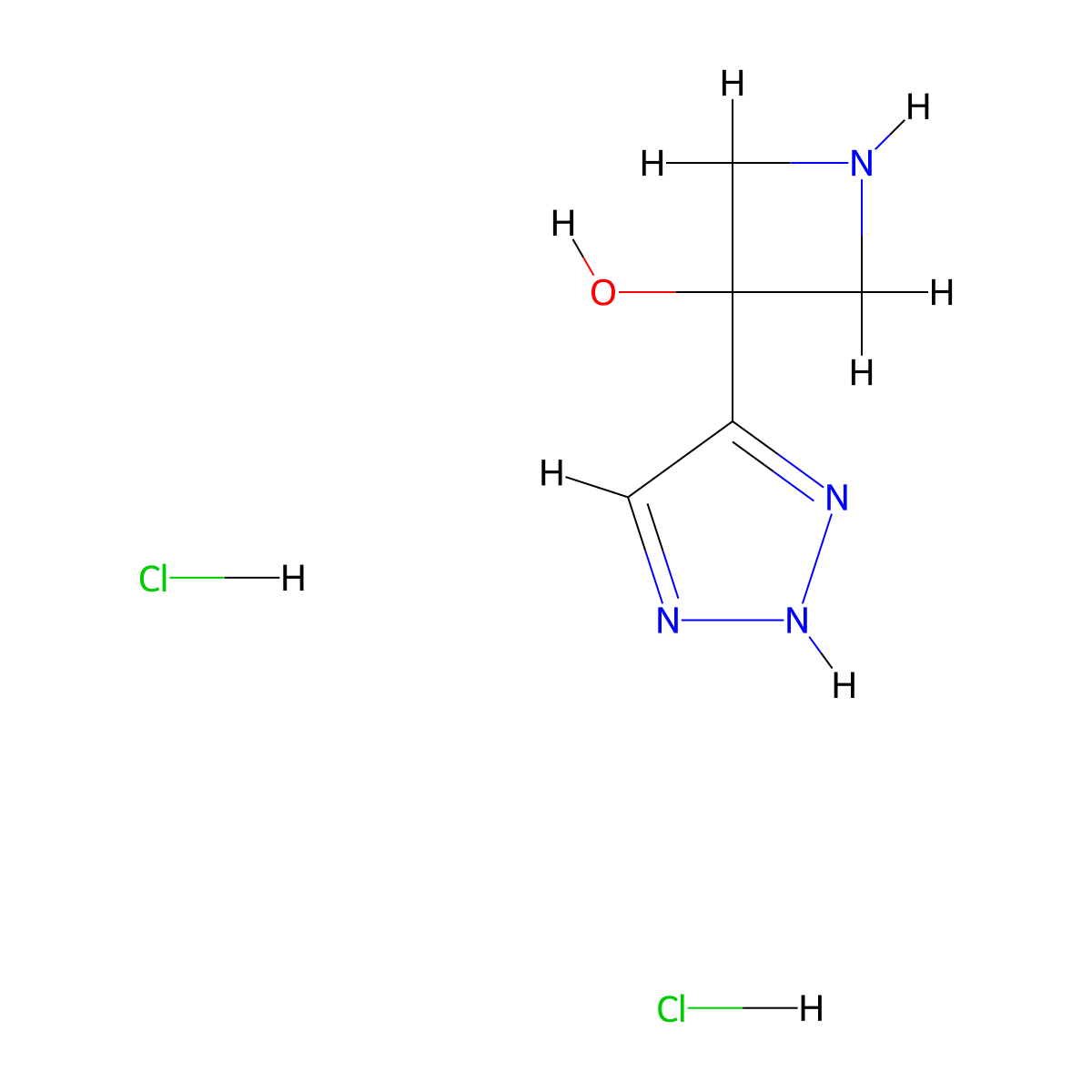 3-(1H-1,2,3-triazol-5-yl)azetidin-3-ol dihydrochloride molecular structure, CAS 2094164-10-8