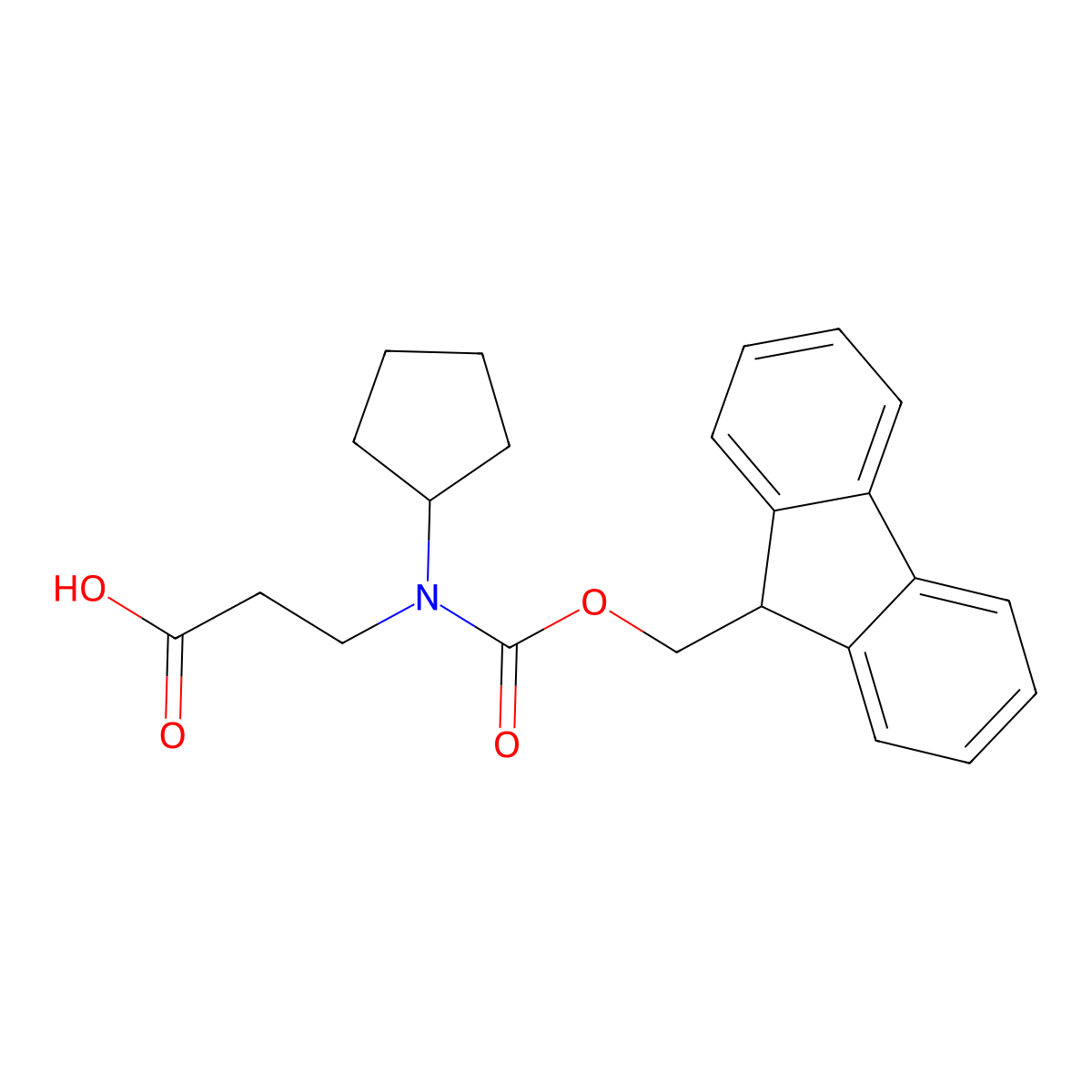 3-{cyclopentyl[(9H-fluoren-9-ylmethoxy)carbonyl]amino}propanoic acid molecular structure, CAS 2094186-05-5