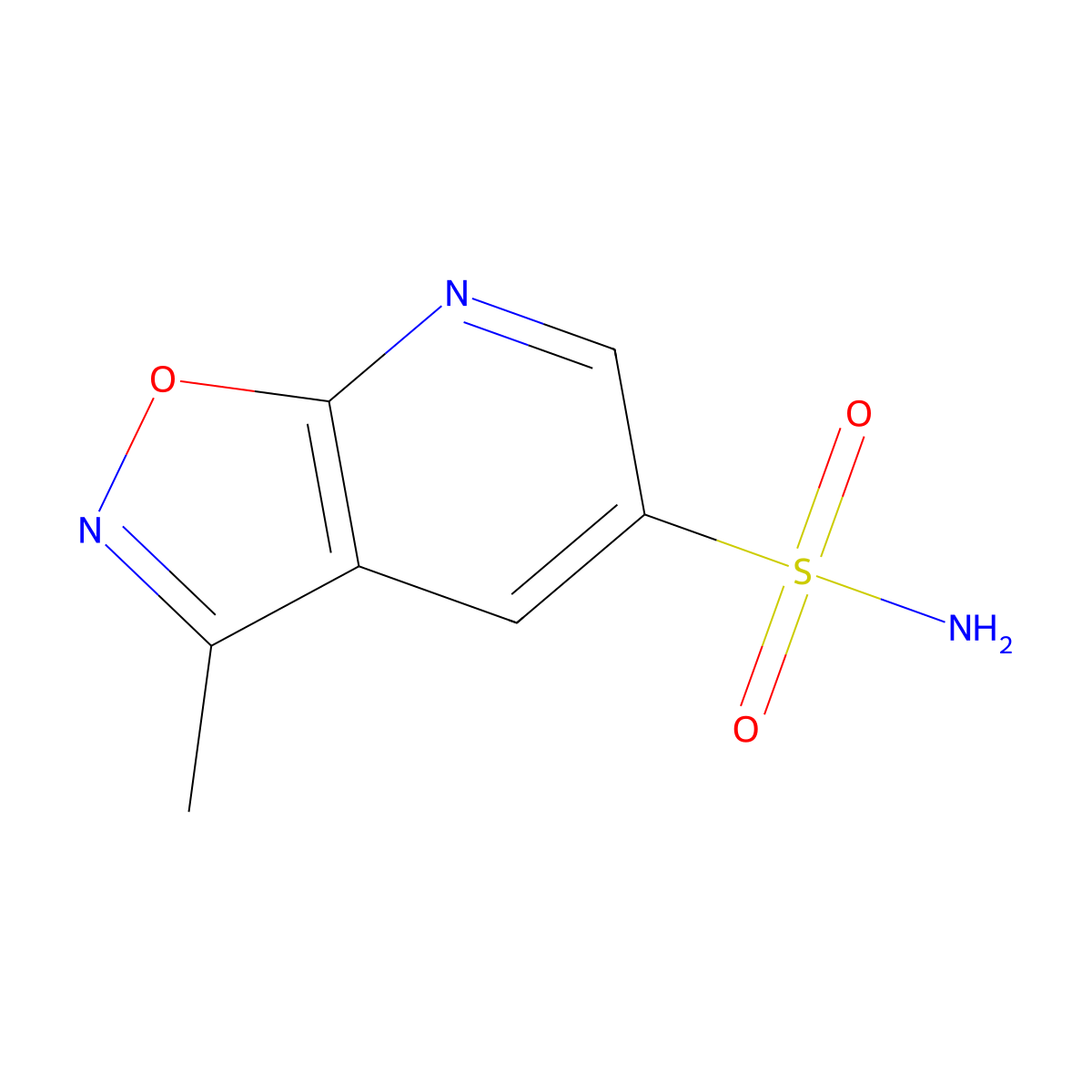 3-Methyl-[1,2]oxazolo[5,4-b]pyridine-5-sulfonamide molecular structure, CAS 2094188-93-7