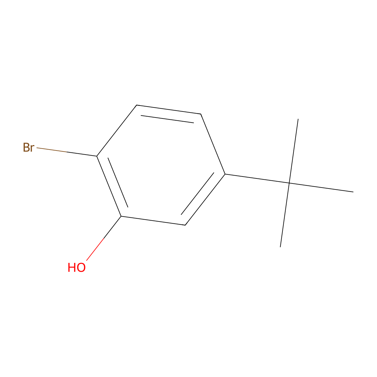 2-Bromo-5-tert-butylphenol molecular structure, CAS 20942-68-1