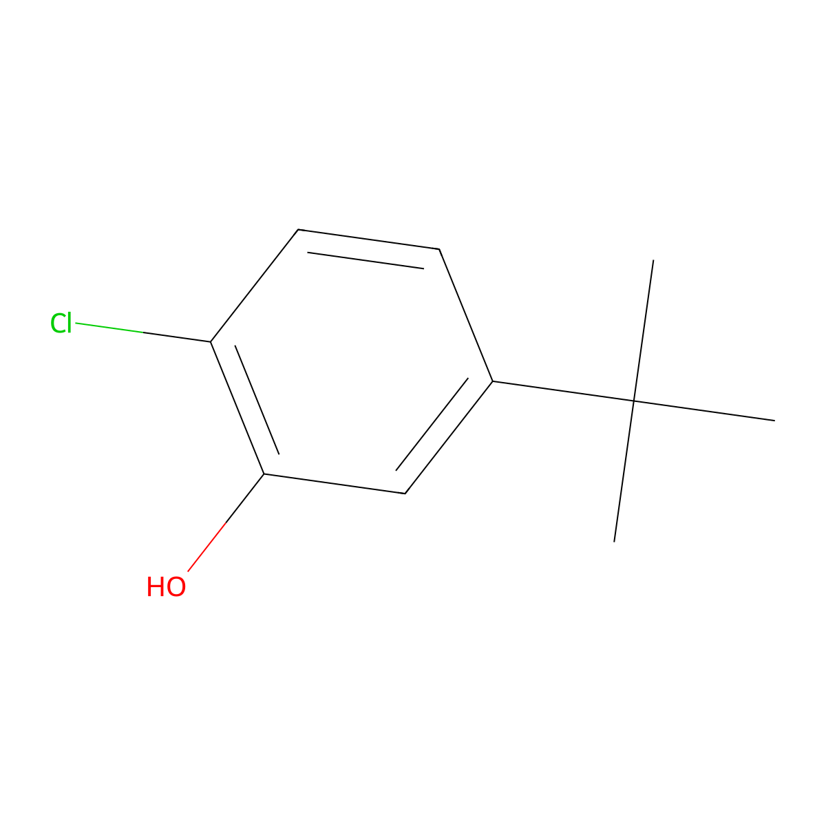 2-Chloro-5-(1,1-dimethylethyl)phenol molecular structure, CAS 20942-69-2