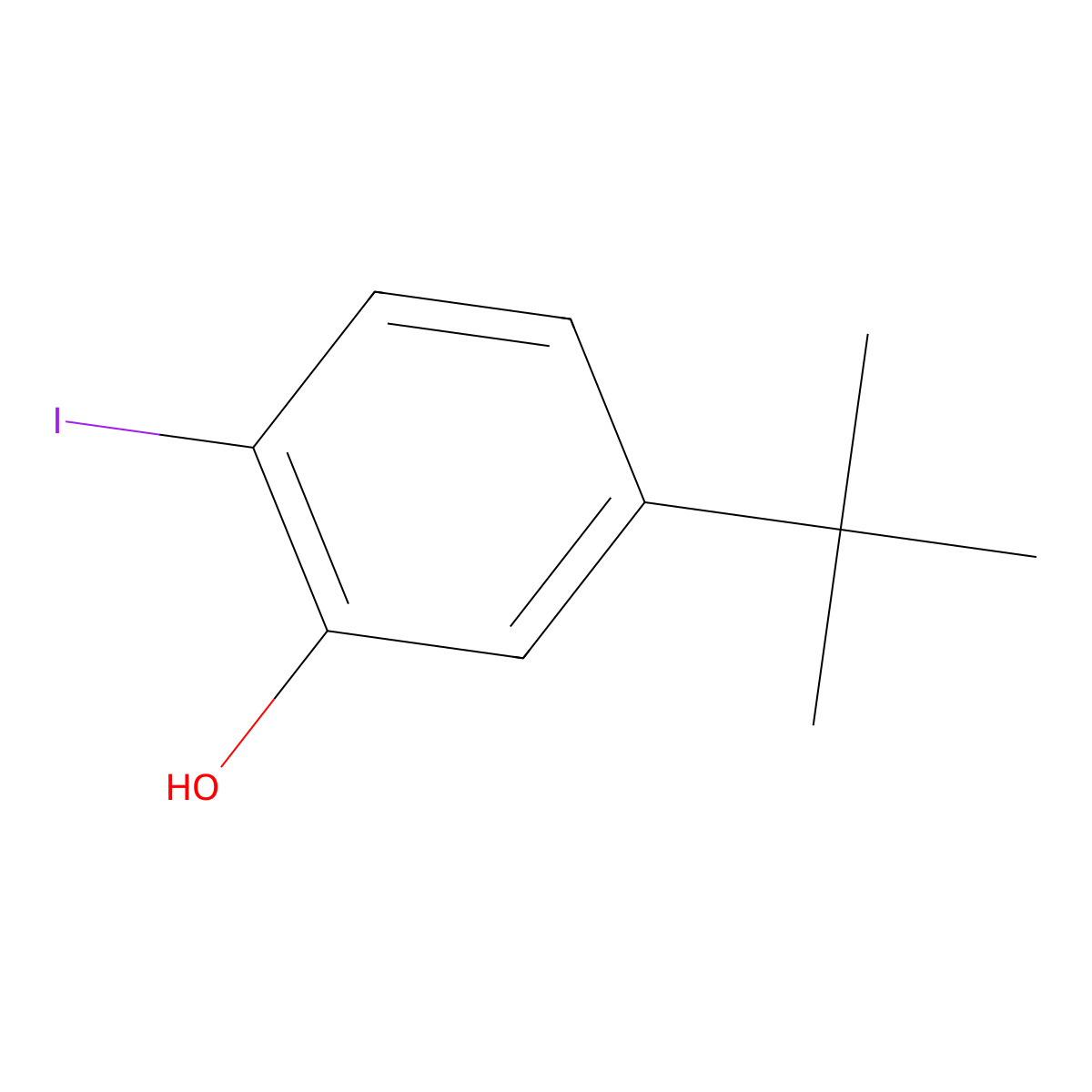 5-tert-Butyl-2-iodophenol molecular structure, CAS 20942-70-5