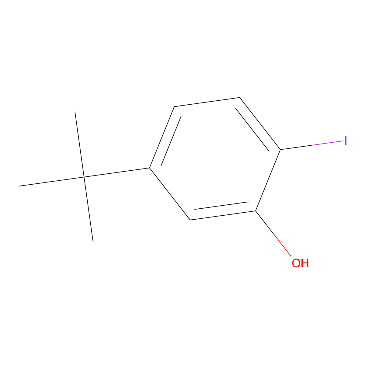 5-tert-Butyl-2-iodophenol molecular structure, CAS 20942-70-5