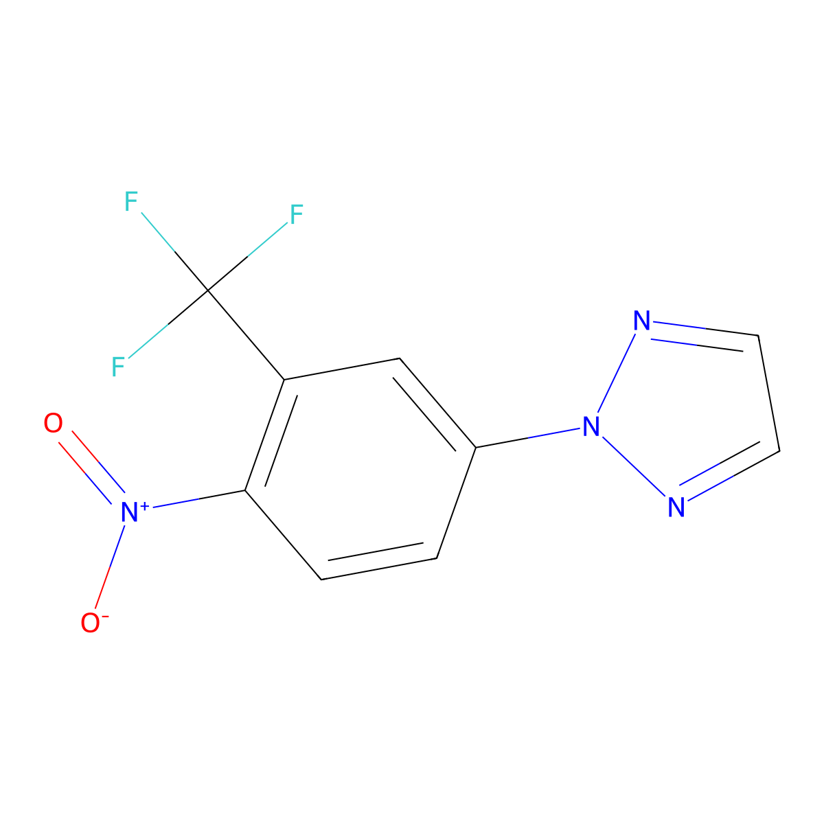 2-[4-nitro-3-(trifluoromethyl)phenyl]-2H-1,2,3-triazole molecular structure, CAS 2094207-20-0