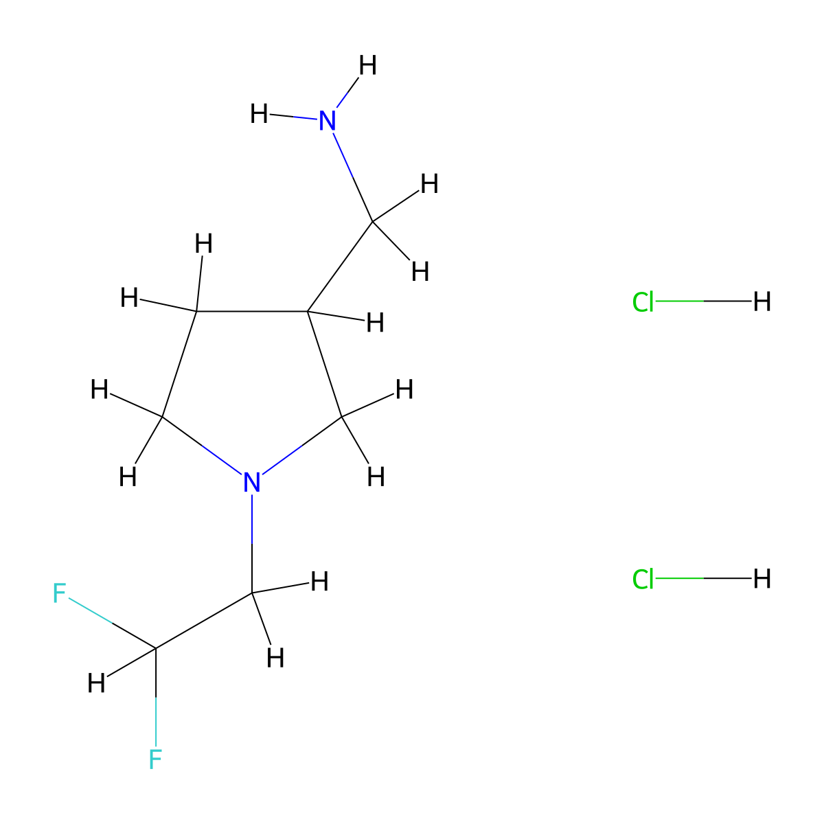 [1-(2,2-Difluoroethyl)pyrrolidin-3-yl]methanamine dihydrochloride molecular structure, CAS 2094234-36-1