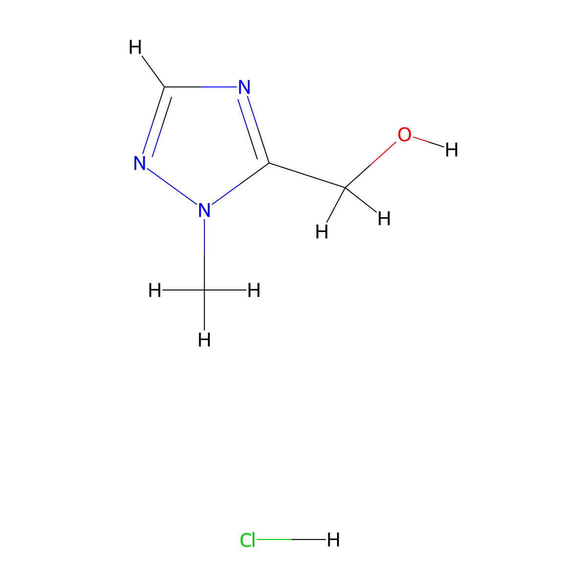 (1-methyl-1H-1,2,4-triazol-5-yl)methanol hydrochloride molecular structure, CAS 2094242-04-1