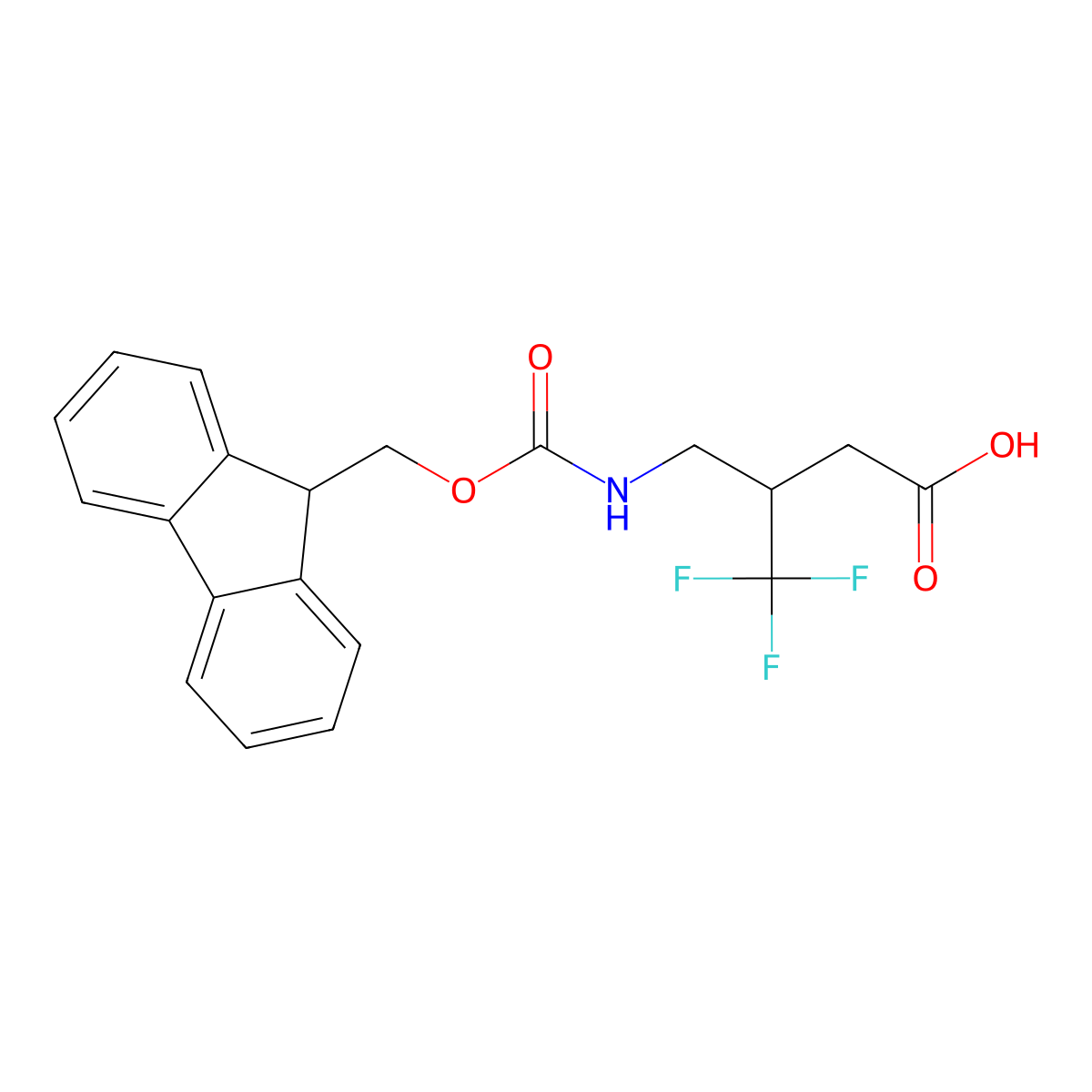 3-[({[(9H-fluoren-9-yl)methoxy]carbonyl}amino)methyl]-4,4,4-trifluorobutanoic acid molecular structure, CAS 2094243-98-6