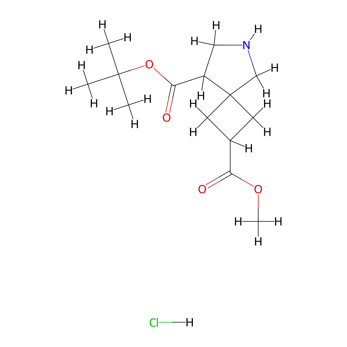 8-Tert-butyl 2-methyl 6-azaspiro(3.4)octane-2,8-dicarboxylate hydrochloride molecular structure, CAS 2094270-69-4