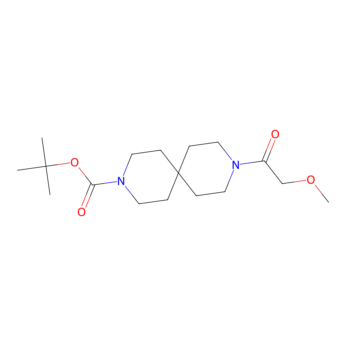 1,1-Dimethylethyl 9-(2-methoxyacetyl)-3,9-diazaspiro[5.5]undecane-3-carboxylate molecular structure, CAS 2094273-53-5