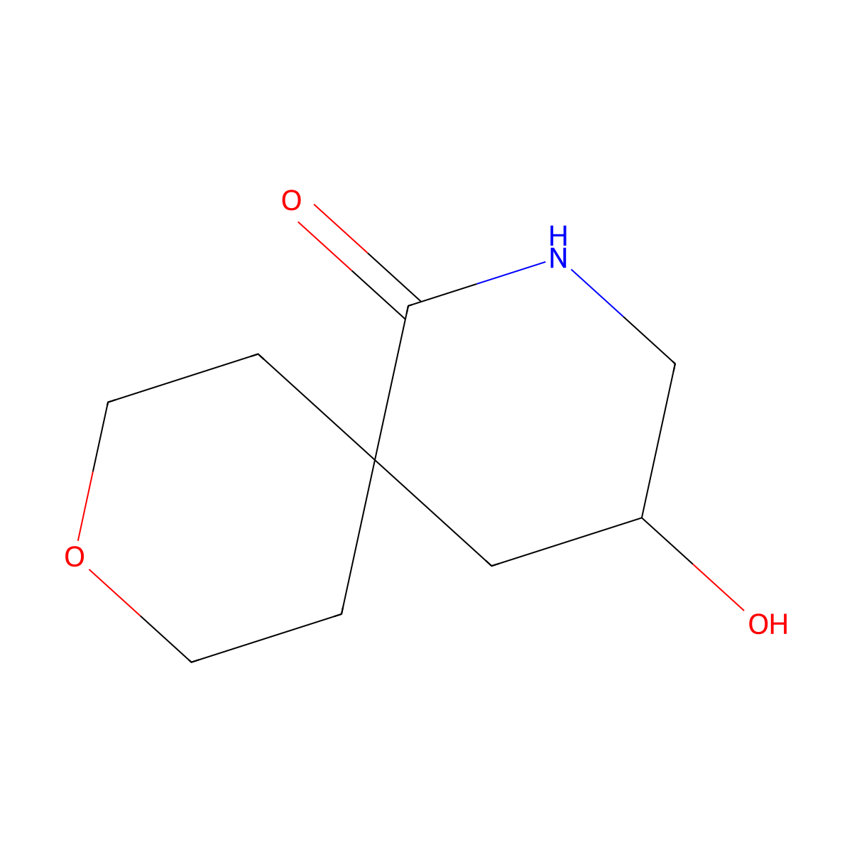 4-Hydroxy-9-oxa-2-azaspiro[5.5]undecan-1-one molecular structure, CAS 2094288-70-5