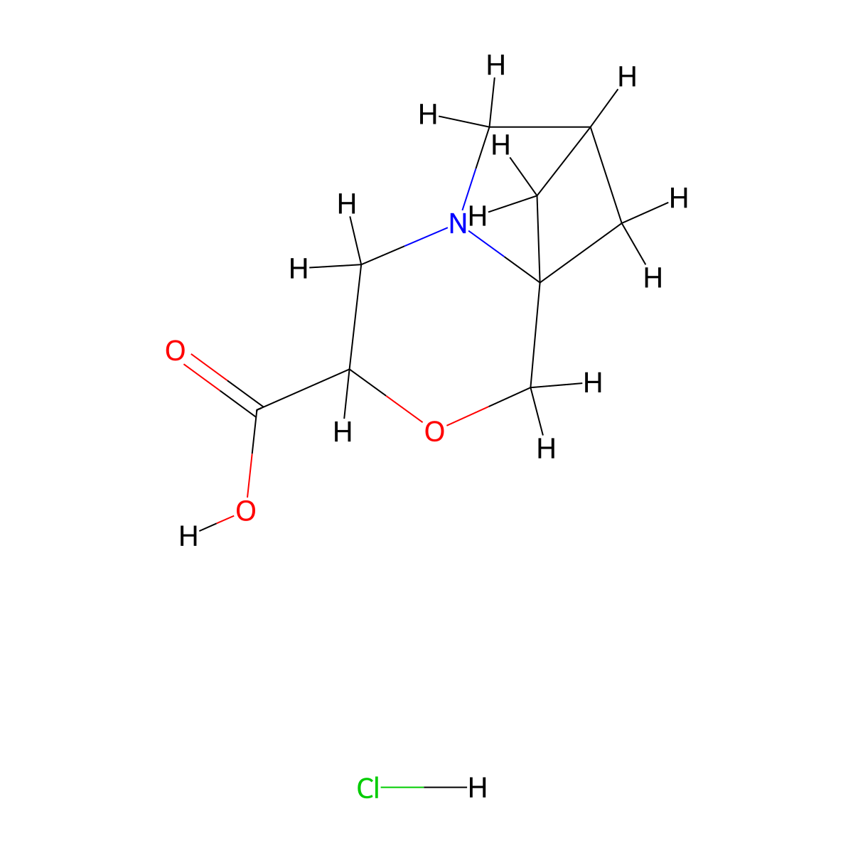 3-Oxa-6-azatricyclo(6.1.1.0,1,6)decane-4-carboxylic acid hydrochloride molecular structure, CAS 2094288-79-4