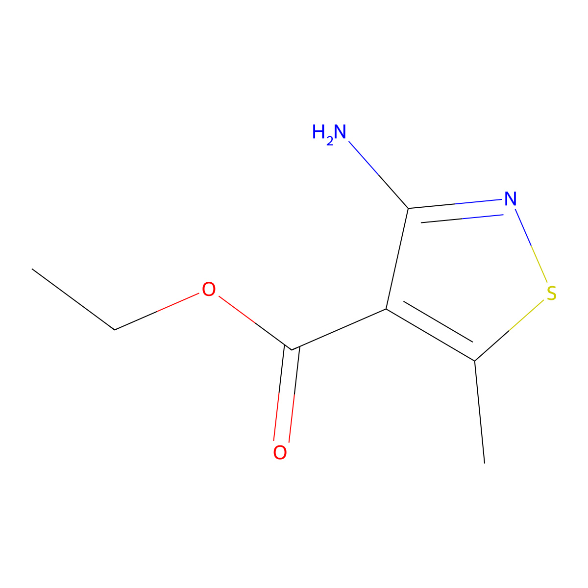 Ethyl 3-amino-5-methylisothiazole-4-carboxylate molecular structure, CAS 20943-41-3