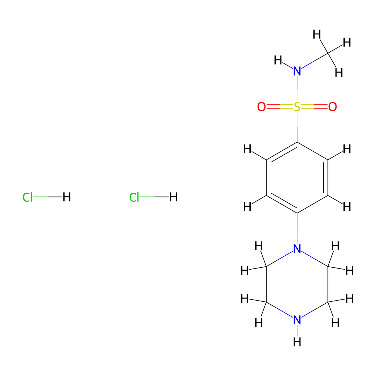 N-methyl-4-(piperazin-1-yl)benzene-1-sulfonamide dihydrochloride molecular structure, CAS 2094312-13-5