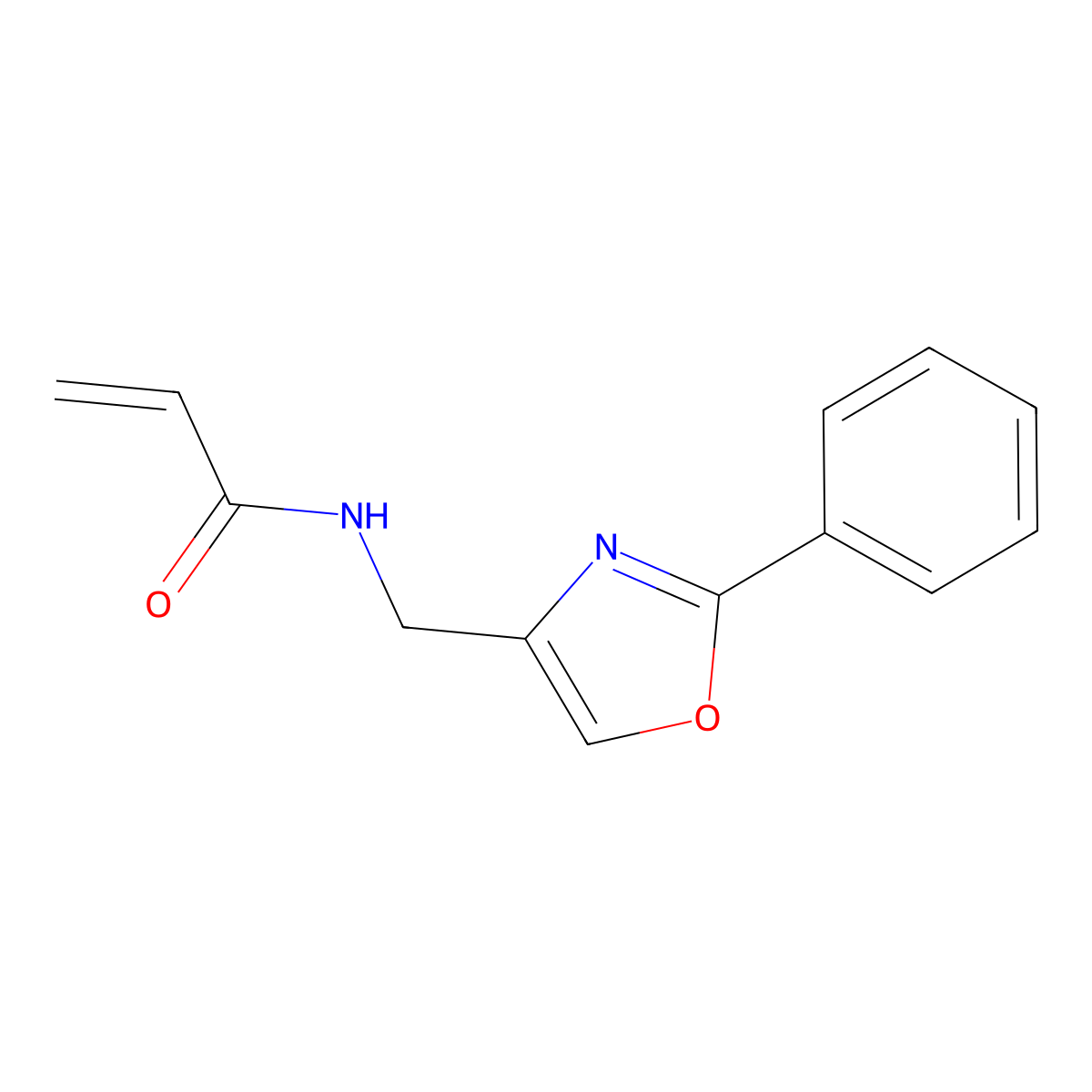 N-[(2-phenyl-1,3-oxazol-4-yl)methyl]prop-2-enamide molecular structure, CAS 2094315-99-6
