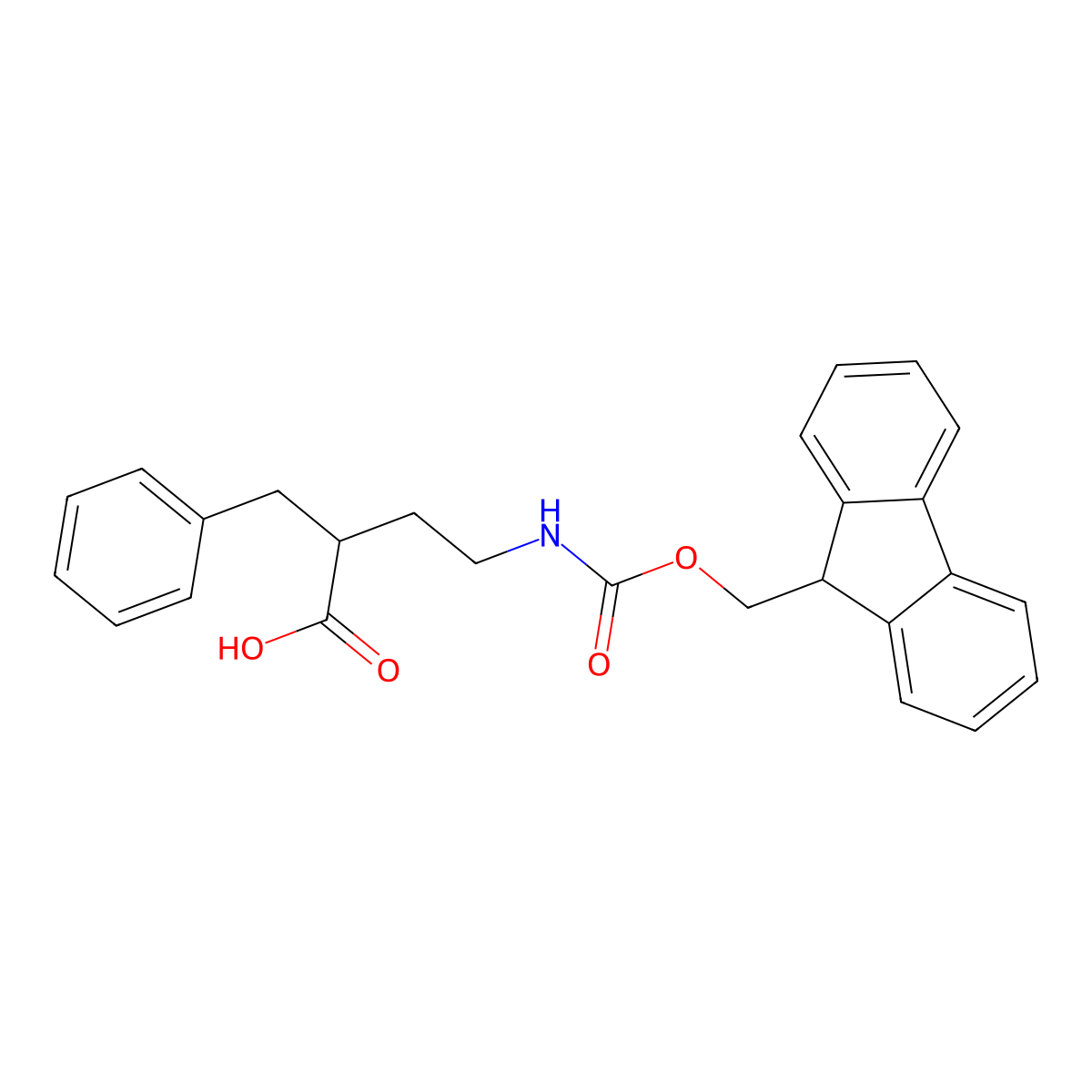 2-benzyl-4-({[(9H-fluoren-9-yl)methoxy]carbonyl}amino)butanoic acid molecular structure, CAS 2094327-85-0