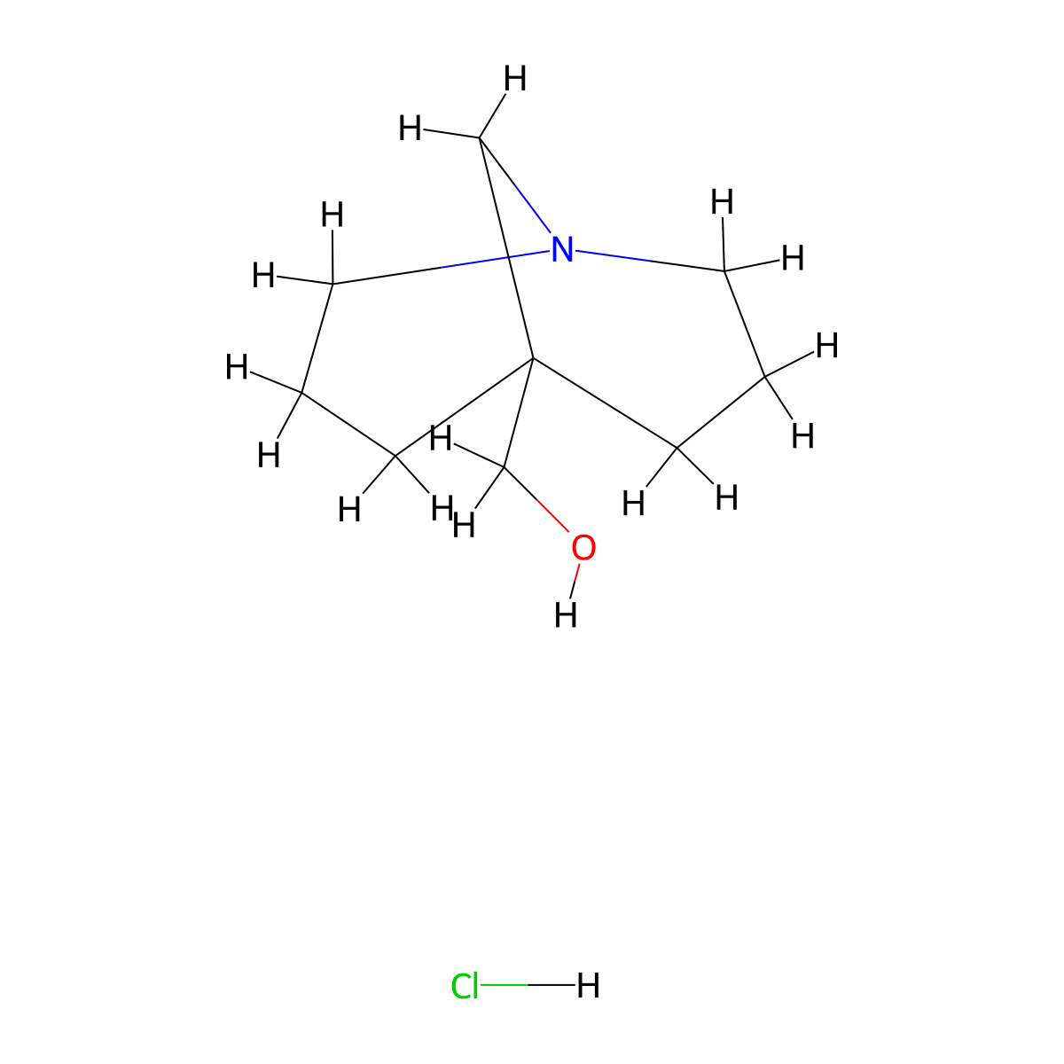 {1-Azabicyclo[3.3.1]nonan-5-yl}methanol hydrochloride molecular structure, CAS 2094338-97-1