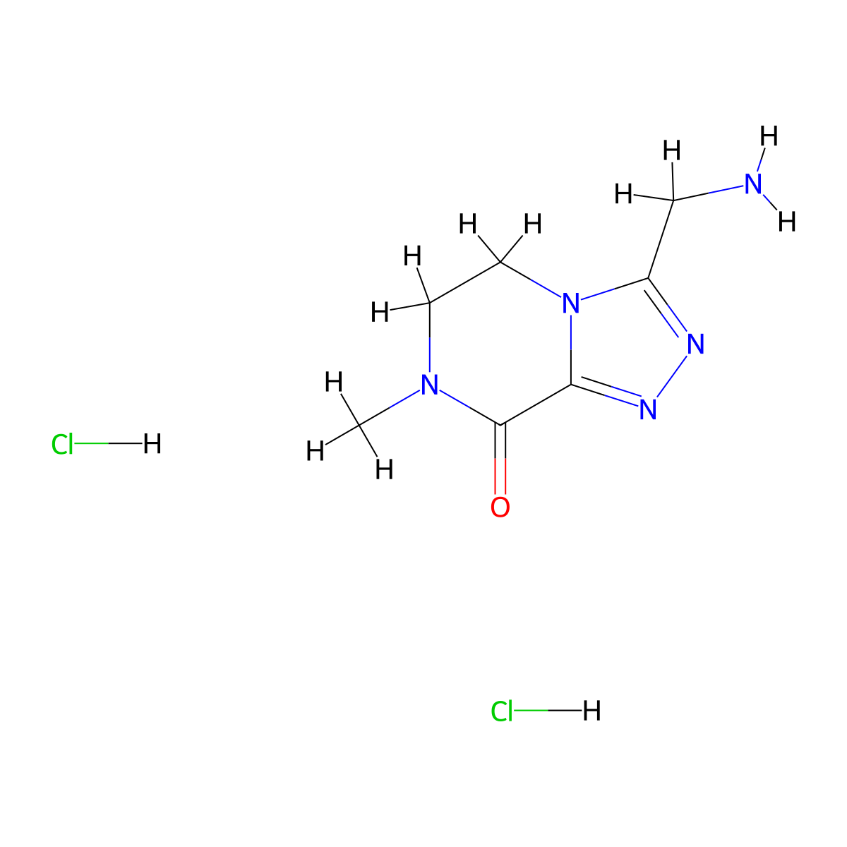 3-(aminomethyl)-7-methyl-5H,6H,7H,8H-[1,2,4]triazolo[4,3-a]pyrazin-8-one dihydrochloride molecular structure, CAS 2094340-67-5