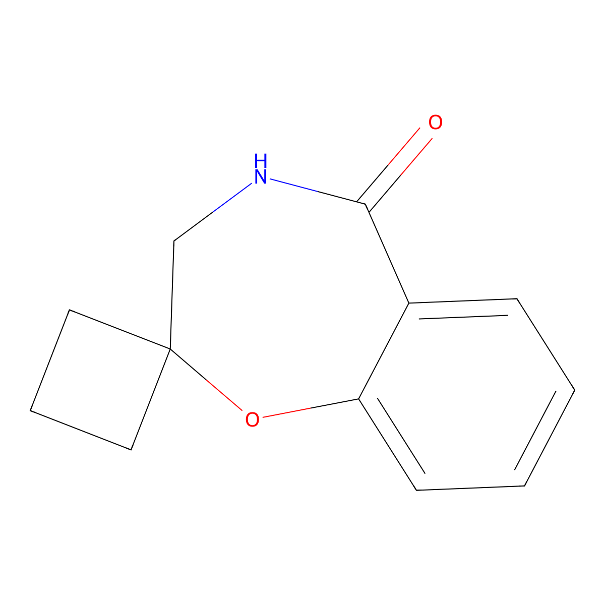 4,5-dihydro-3H-spiro[1,4-benzoxazepine-2,1'-cyclobutane]-5-one molecular structure, CAS 2094372-05-9