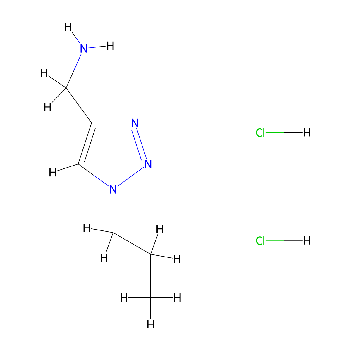 (1-propyl-1H-1,2,3-triazol-4-yl)methanamine dihydrochloride molecular structure, CAS 2094382-21-3