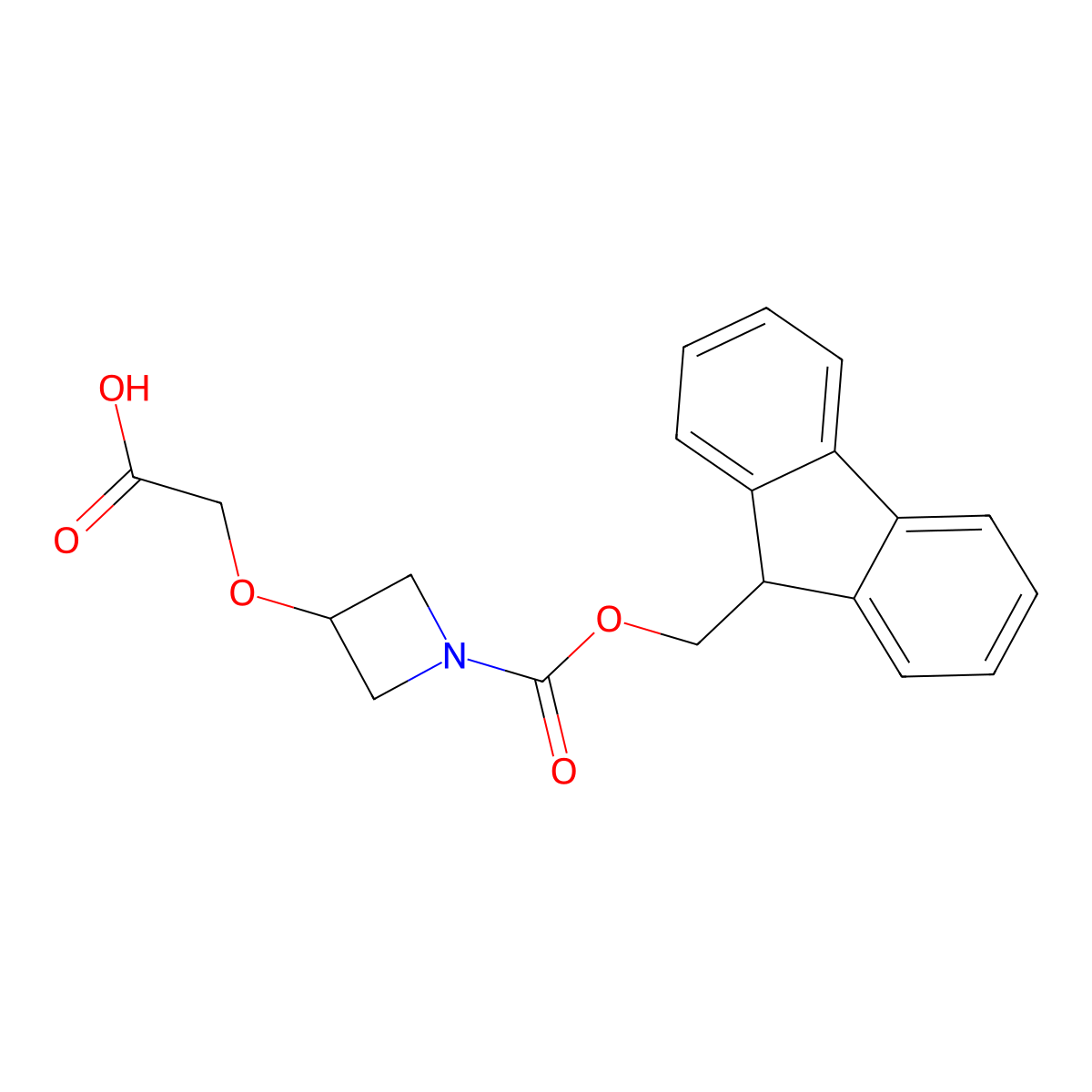 2-[(1-{[(9H-fluoren-9-yl)methoxy]carbonyl}azetidin-3-yl)oxy]acetic acid molecular structure, CAS 2094394-76-8