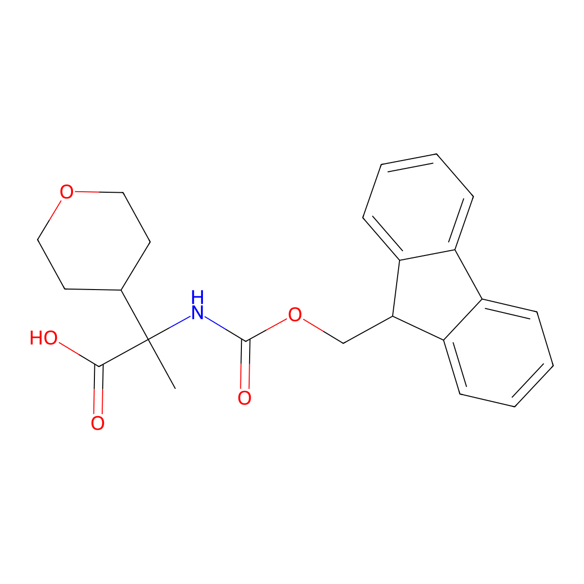 2-({[(9H-fluoren-9-yl)methoxy]carbonyl}amino)-2-(oxan-4-yl)propanoic acid molecular structure, CAS 2094402-61-4