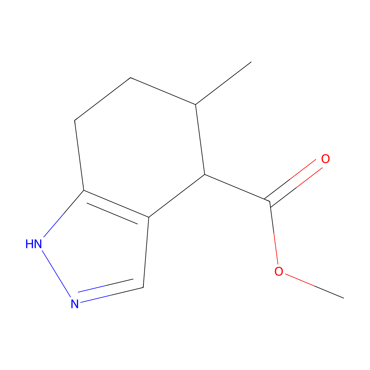 methyl 5-methyl-4,5,6,7-tetrahydro-1H-indazole-4-carboxylate molecular structure, CAS 2094408-06-5
