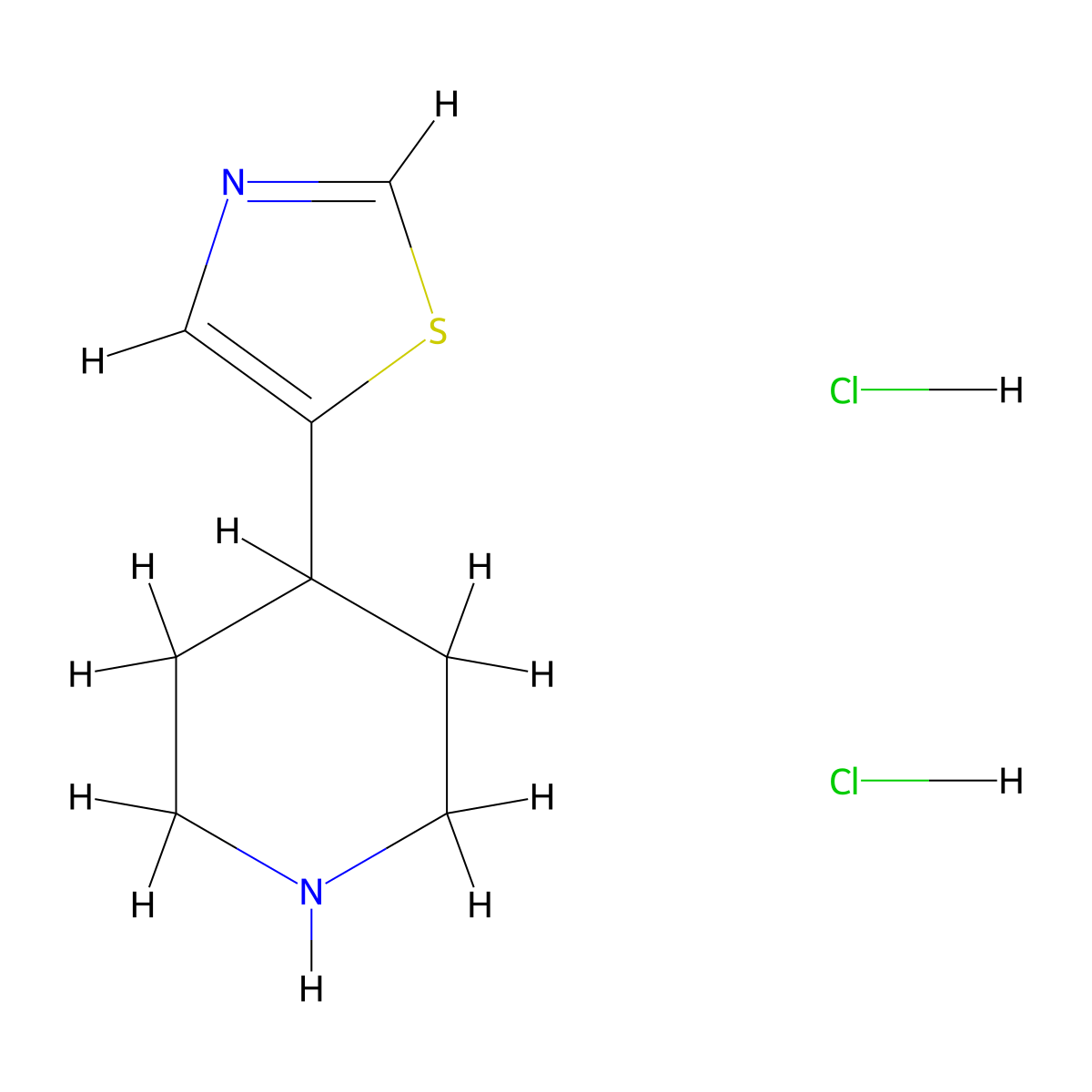 4-(1,3-Thiazol-5-yl)piperidine dihydrochloride molecular structure, CAS 2094408-93-0