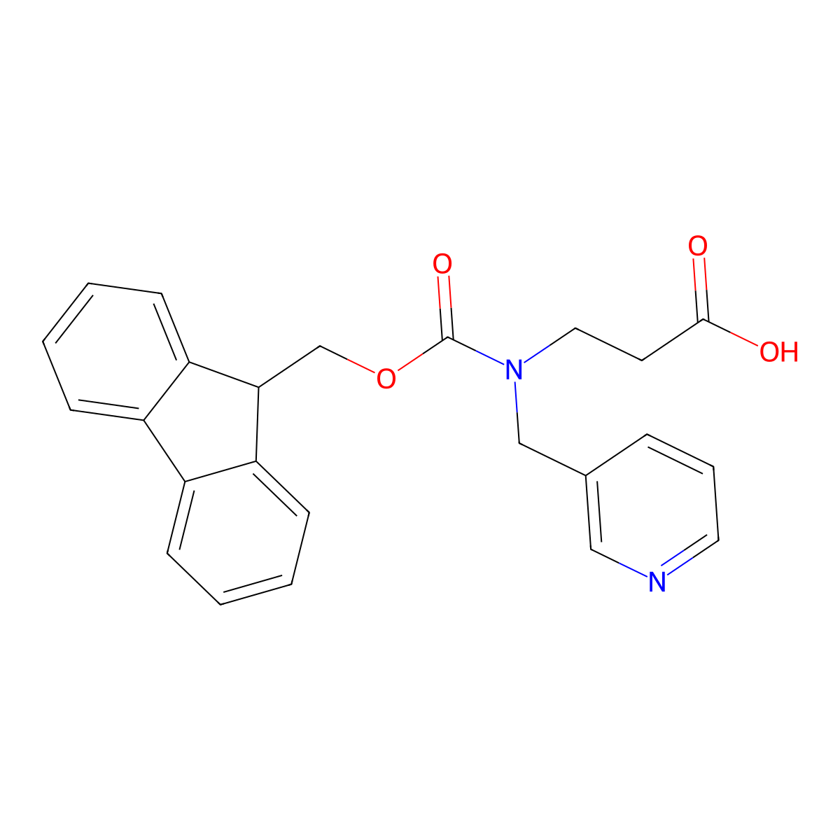 3-({[(9H-fluoren-9-yl)methoxy]carbonyl}[(pyridin-3-yl)methyl]amino)propanoic acid molecular structure, CAS 2094414-27-2