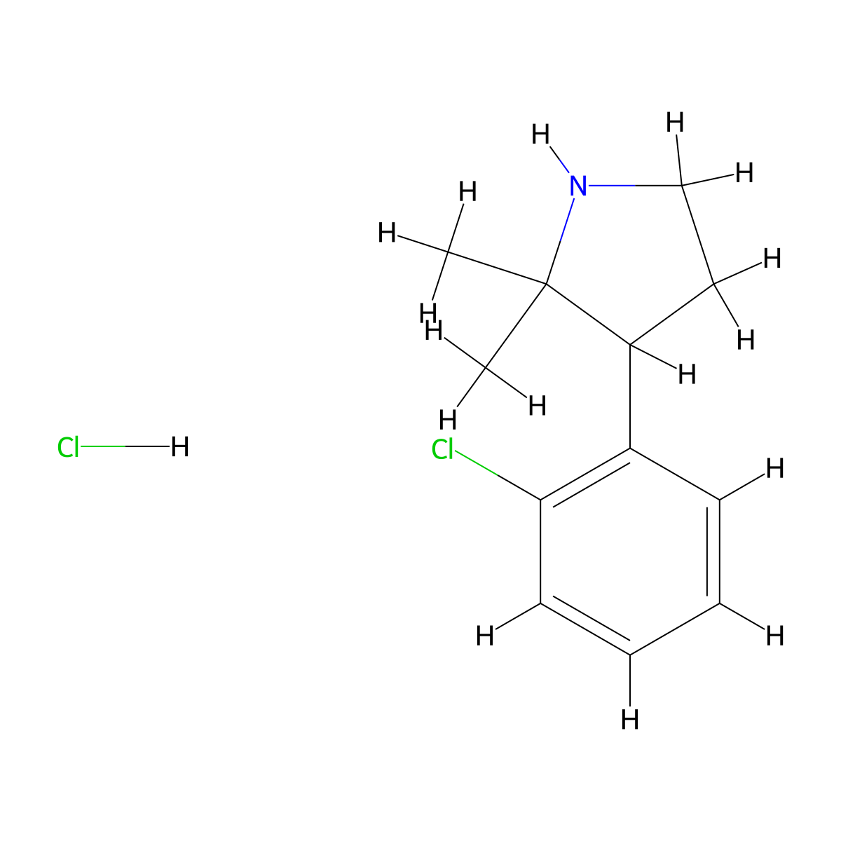 3-(2-Chlorophenyl)-2,2-dimethylpyrrolidine hydrochloride molecular structure, CAS 2094419-41-5