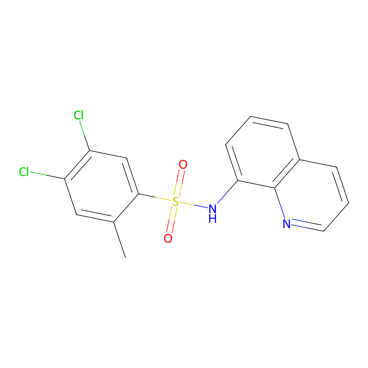 4,5-dichloro-2-methyl-N-(quinolin-8-yl)benzene-1-sulfonamide molecular structure, CAS 2094446-01-0