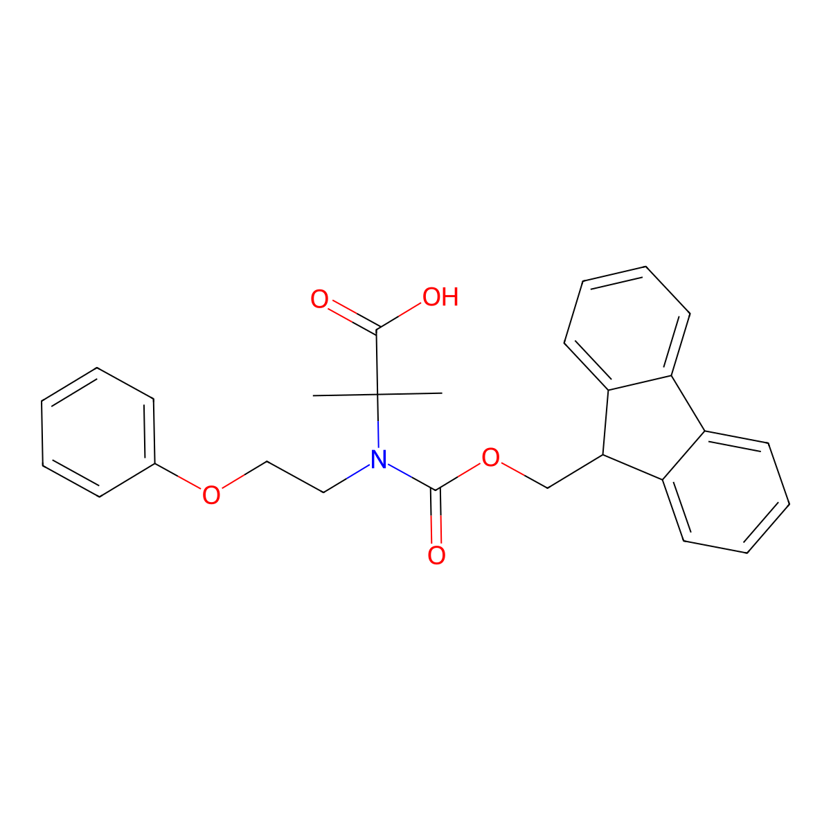 2-({[(9H-fluoren-9-yl)methoxy]carbonyl}(2-phenoxyethyl)amino)-2-methylpropanoic acid molecular structure, CAS 2094456-49-0