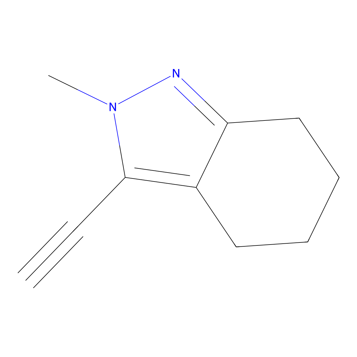3-ethynyl-2-methyl-4,5,6,7-tetrahydro-2H-indazole molecular structure, CAS 2094471-58-4