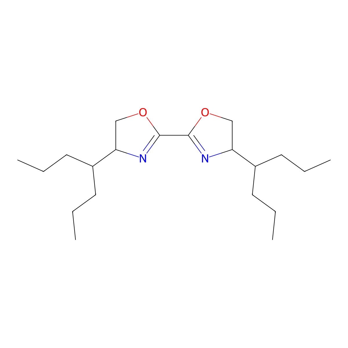 (4S,4'S)-4,4'-Di(heptan-4-yl)-4,4',5,5'-tetrahydro-2,2'-bioxazole molecular structure, CAS 2094476-37-4