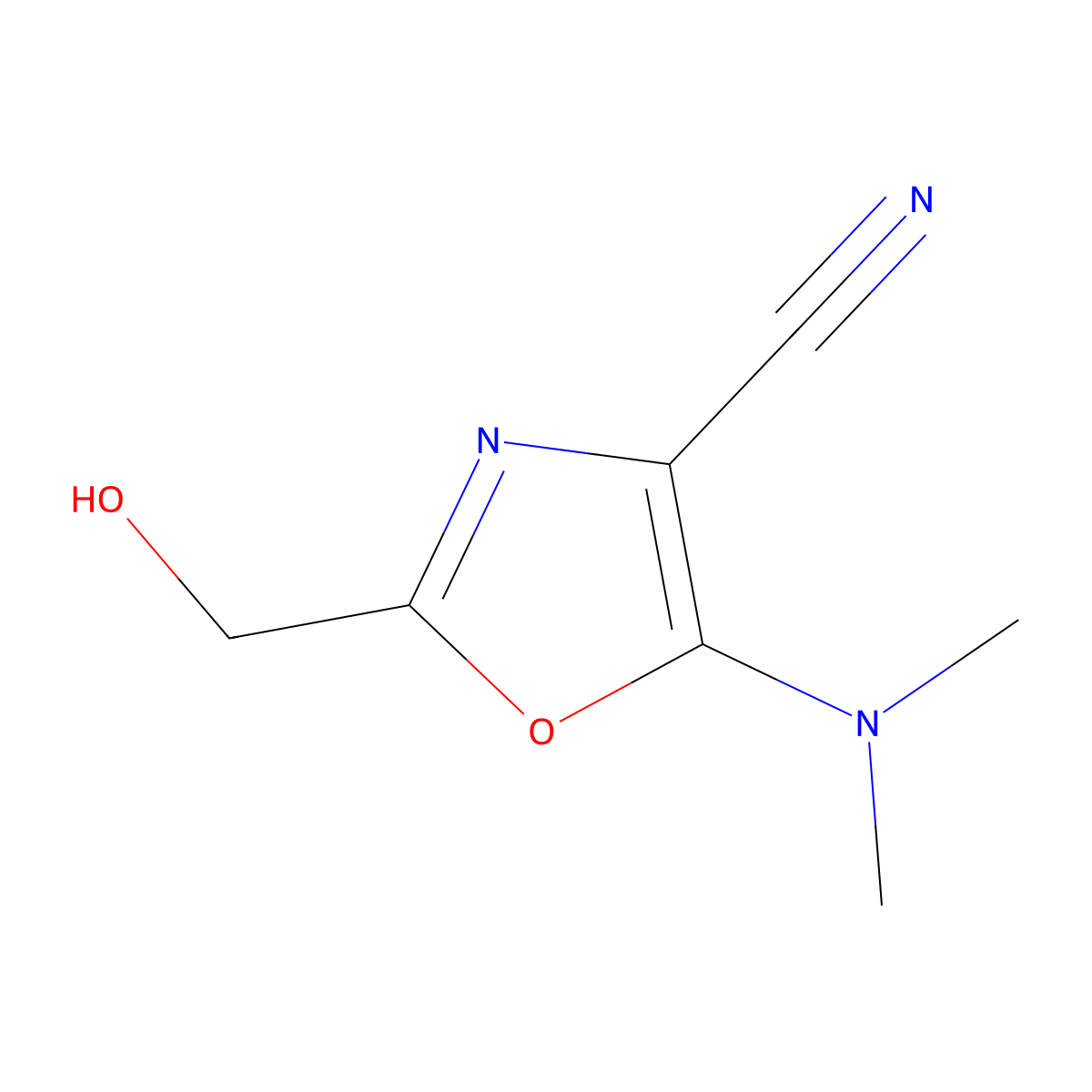 5-(Dimethylamino)-2-(hydroxymethyl)-1,3-oxazole-4-carbonitrile molecular structure, CAS 2094495-36-8