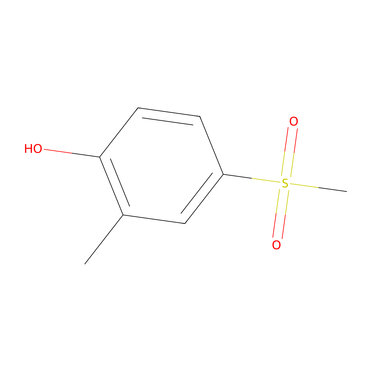 2-Methyl-4-(methylsulfonyl)phenol molecular structure, CAS 20945-71-5