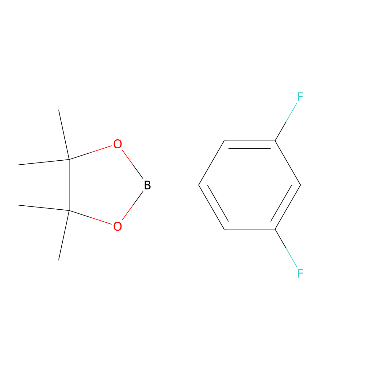 2-(3,5-Difluoro-4-methylphenyl)-4,4,5,5-tetramethyl-1,3,2-dioxaborolane molecular structure, CAS 2094504-03-5