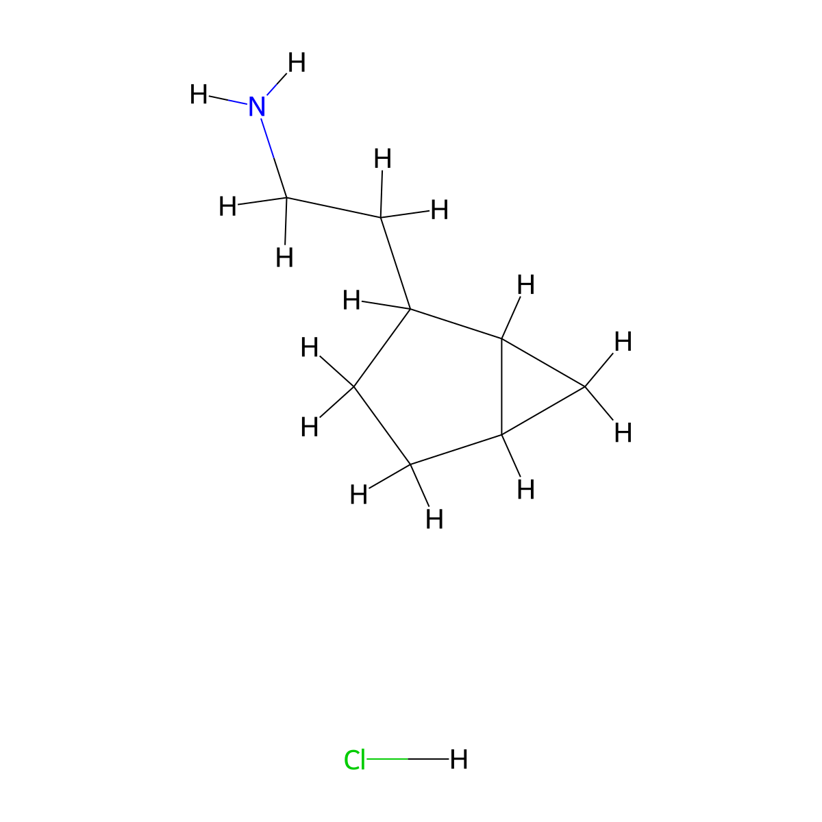 2-{Bicyclo[3.1.0]hexan-2-yl}ethan-1-amine hydrochloride molecular structure, CAS 2094530-61-5