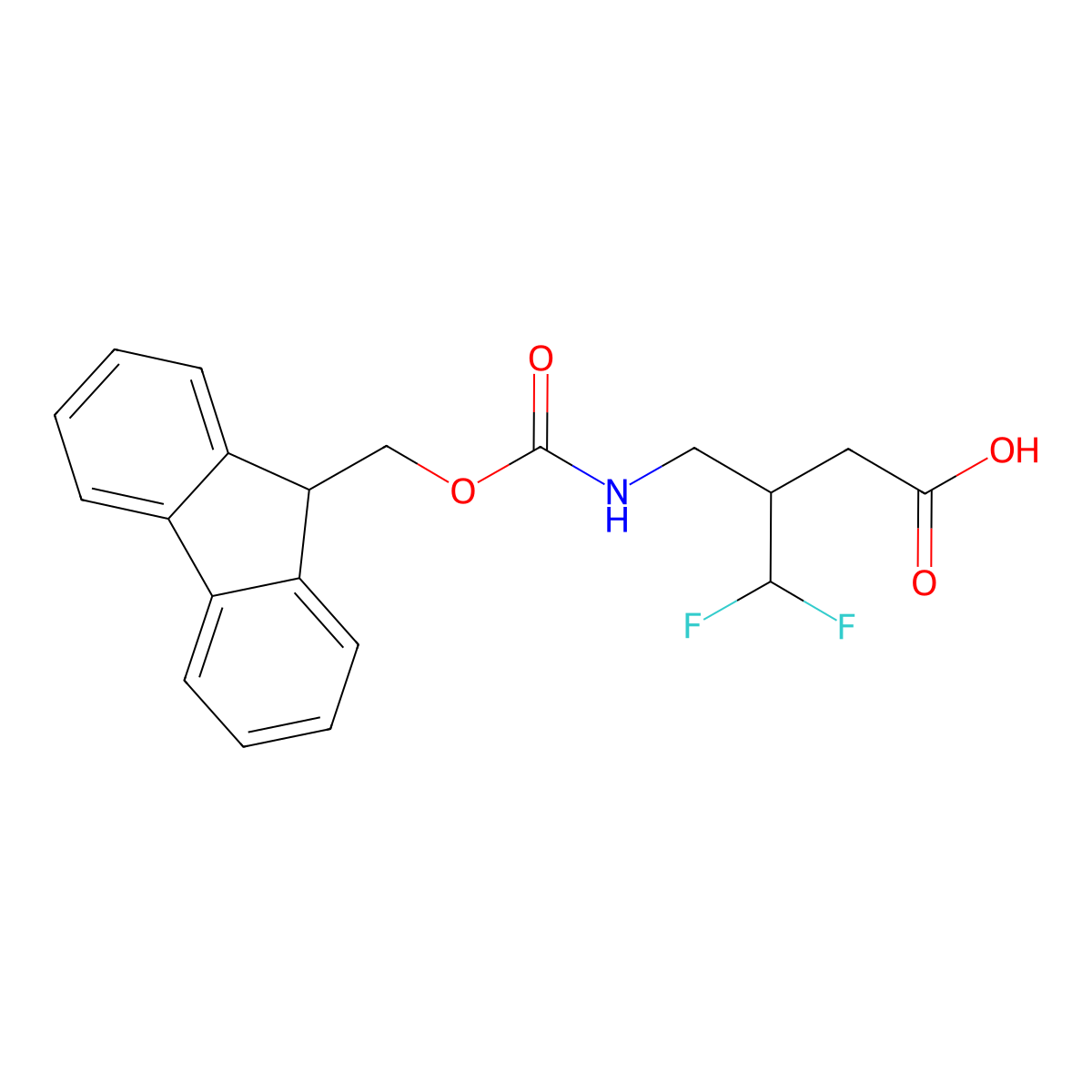 3-[({[(9H-fluoren-9-yl)methoxy]carbonyl}amino)methyl]-4,4-difluorobutanoic acid molecular structure, CAS 2094533-97-6